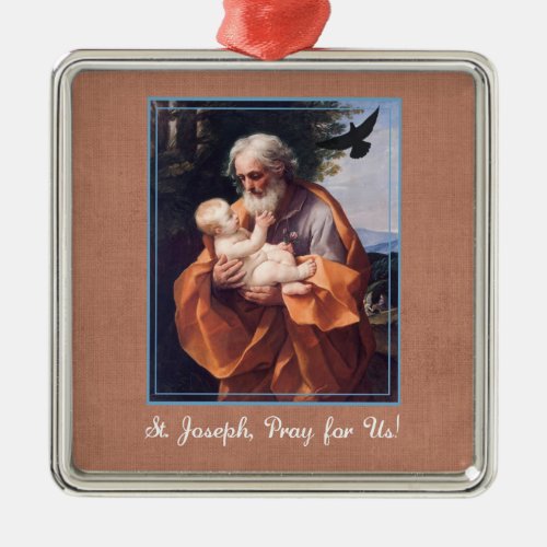 St Joseph Feast Day with Infant Jesus Metal Ornament