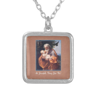 St. Joseph Feast Day with Infant Jesus Silver Plated Necklace