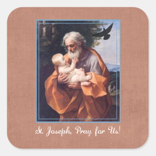 St Joseph Feast Day with Infant Jesus Square Sticker