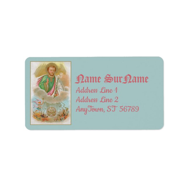 St. Joseph from a ‘Pilgrimage Card’ (B 01) Label (Front)