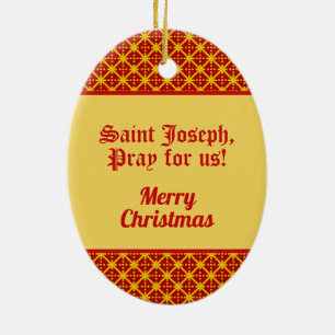 St. Joseph from a Trade Card (TC 01) Ceramic Ornament