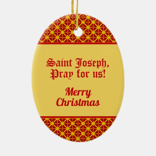 St. Joseph from a Trade Card (TC 01) Ceramic Ornament (Back)