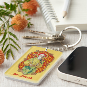 St. Joseph from a Trade Card (TC 01) Keychain