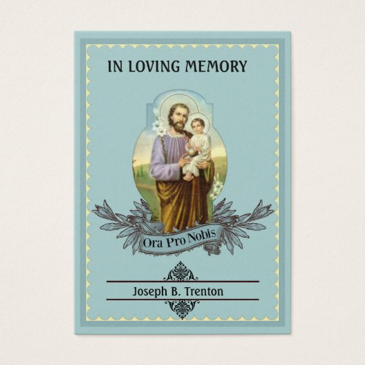 St. Joseph Funeral Catholic Memorial Holy Card (Front)
