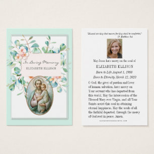 St. Joseph Funeral Memorial Prayer Card