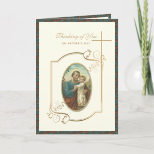 St. Joseph Jesus Fathers Day Catholic Religious Card