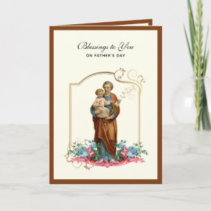 St. Joseph Jesus Fathers Day Catholic Religious Card
