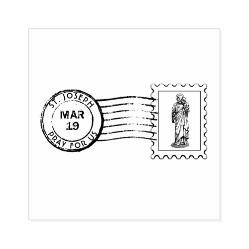 St Joseph Jesus Feast Day Religious Catholic Rubber Stamp