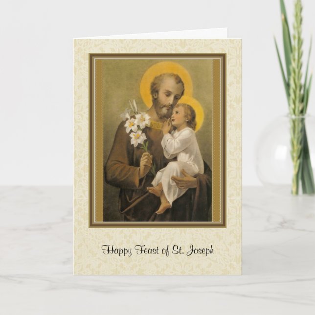 St. Joseph Jesus Feast Day Religious Prayer Holiday Card (Front)