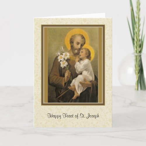 St Joseph Jesus Feast Day Religious Prayer Holiday Card