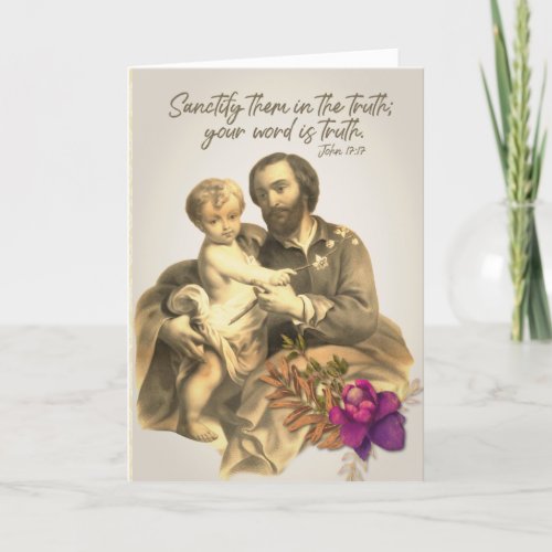 St Joseph Jesus Feast Day Religious Prayer Holiday Card