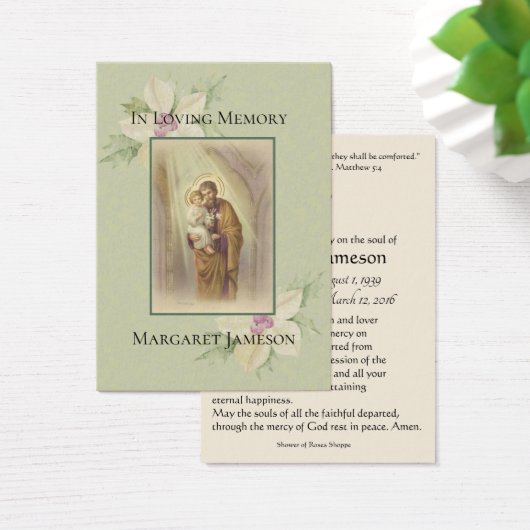 St. Joseph Jesus Funeral Memorial Holy Card - (Desk)