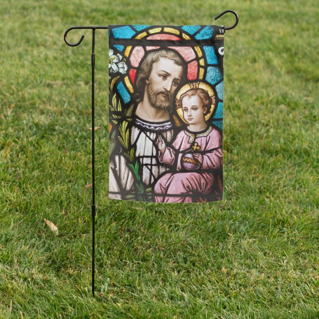 St. Joseph & Jesus March Garden Flag  Religious (In SItu)