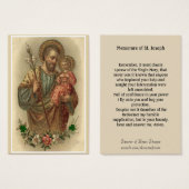 St. Joseph Jesus Memorare Prayer (Front & Back)