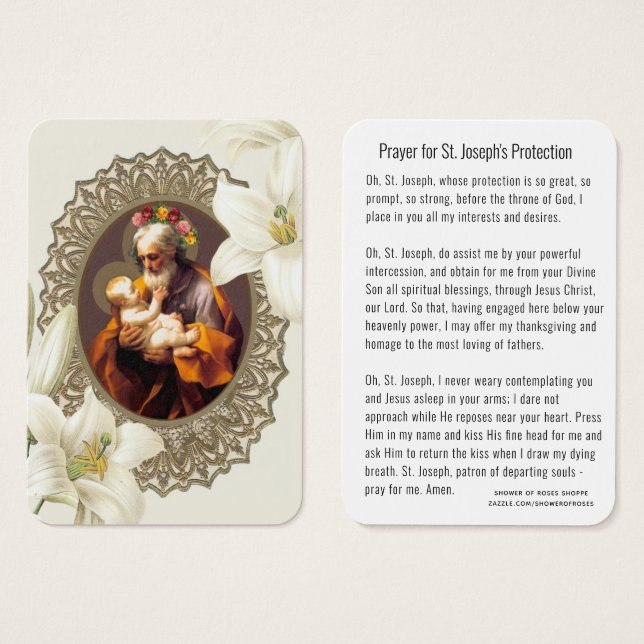 St. Joseph Jesus Protection Prayer Religious  (Front & Back)