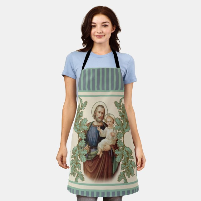 St. Joseph Jesus Traditional Catholic Religious Apron (Worn)