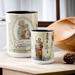 St. Joseph Jesus  Vintage Catholic Prayer Memorare Two-Tone Coffee Mug<br><div class="desc">This is a beautiful St. Joseph and the Child Jesus  Collage mug with traditional Catholic images of St. Joseph and the Memorare prayer to St. Joseph.</div>