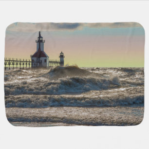 St Joseph Lighthouse Painterly Baby Blanket