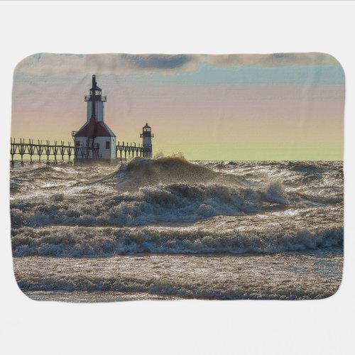 St Joseph Lighthouse Painterly Baby Blanket