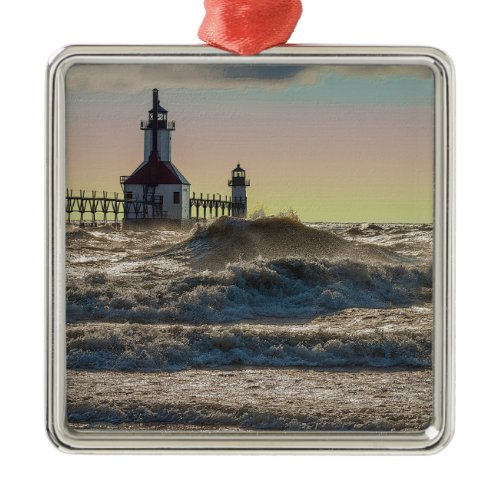 St Joseph Lighthouse Painterly Metal Ornament