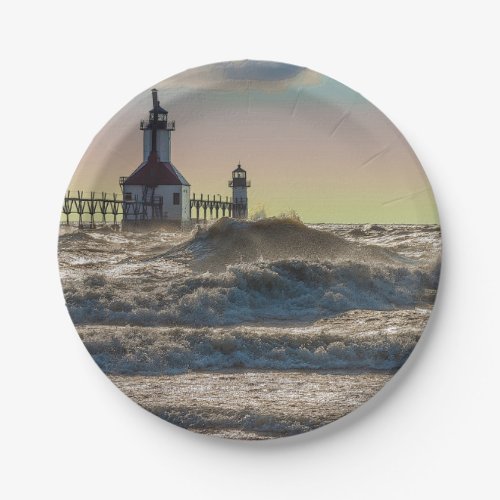 St Joseph Lighthouse Painterly Paper Plates