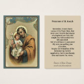 St. Joseph Memorare Holy Card (Front & Back)