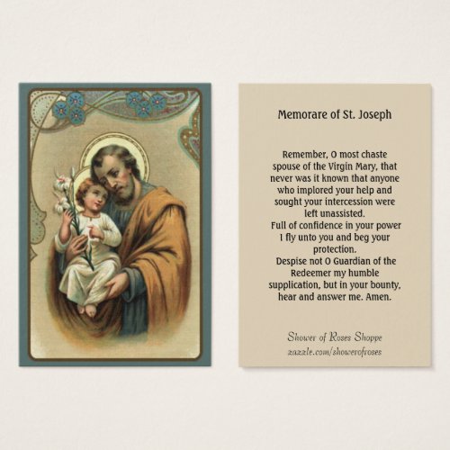 St Joseph Memorare Holy Card