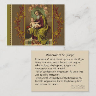 St. Joseph Memorare Holy Card