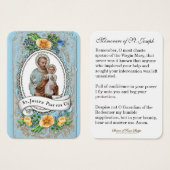 St. Joseph Memorare Religious Prayer Catholic (Front & Back)