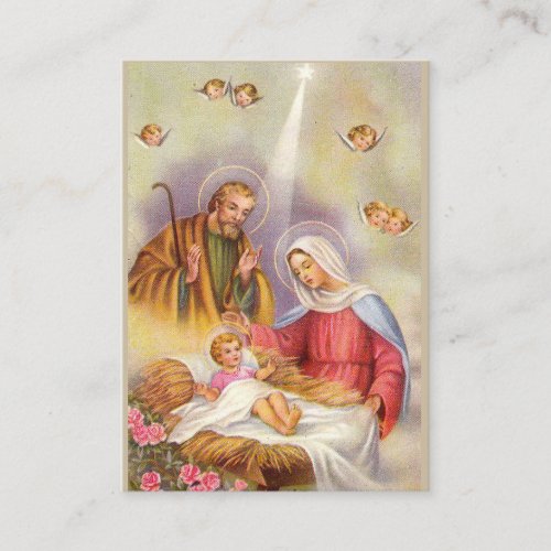 St Joseph Mother Mary Baby Jesus Angels Holy Business Card