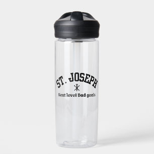 St. Joseph Next Level Dad Black Collegiate Font  Water Bottle