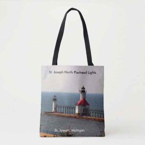 St Joseph North Pierhead Lights all over tote bag