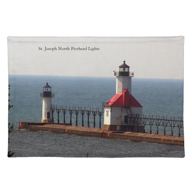 St. Joseph North Pierhead Lights cloth placemat (Front)