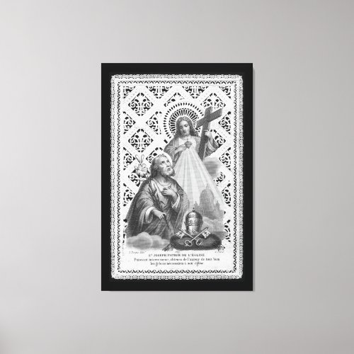 St Joseph Papal Symbols and the SHJ LT 02 Can Canvas Print