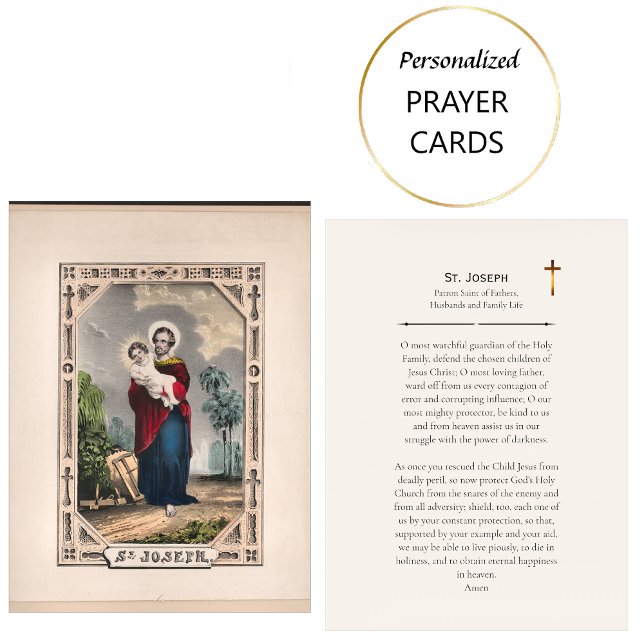 St. Joseph Patron Saint Catholic Prayer Card       (Creator Uploaded)