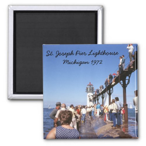 St Joseph Pier Lighthouse Michigan Magnet