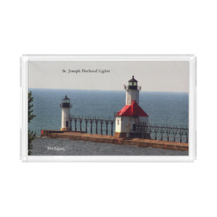 St. Joseph Pierhead Lights acrylic tray