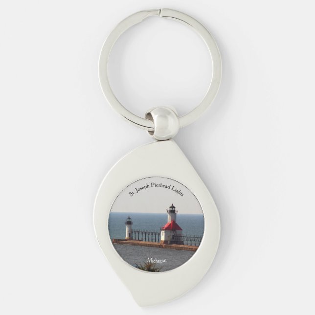 St.Joseph Pierhead Lights metal key chain (Front)