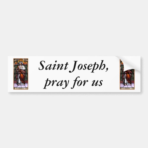St Joseph pray for us _ stained glass window Bumper Sticker