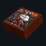 St. Joseph pray for us - stained glass window Keepsake Box<br><div class="desc">Photograph of a beautiful stained glass window of St. Joseph,  which is now in the "public domain". Some of the products with this picture also say "St. Joseph,  pray for us".  Feel free to change the background colors and/or add your own words via the customization tools.</div>