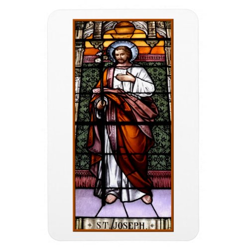 St Joseph pray for us _ stained glass window Magnet