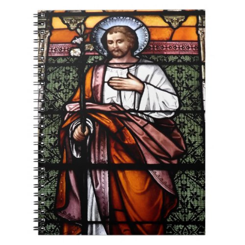 St Joseph pray for us _ stained glass window Notebook