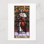 St. Joseph pray for us - stained glass window Postcard