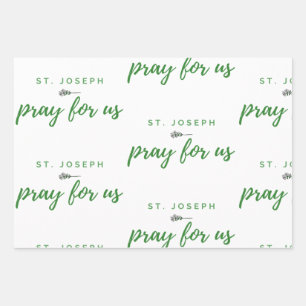 St. Joseph Pray for Us Wrapping Paper Sheets