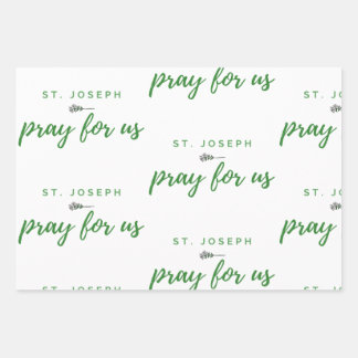 St. Joseph Pray for Us Wrapping Paper Sheets