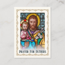 St. Joseph Prayer For Fathers Catholic Prayer Card