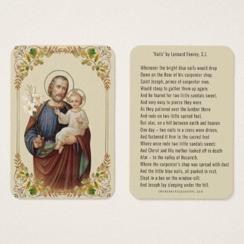 St Joseph Religious Poem Nails by Feeney