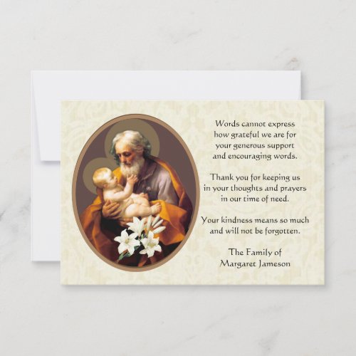 St Joseph Religious Thank You Condolence