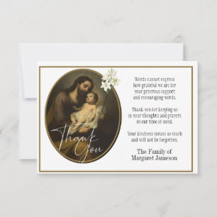 St. Joseph Religious Thank You Condolence Card