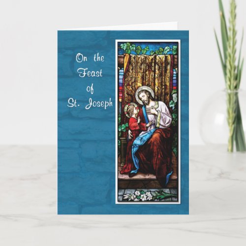 St Josephs Day with Jesus on Blue Card